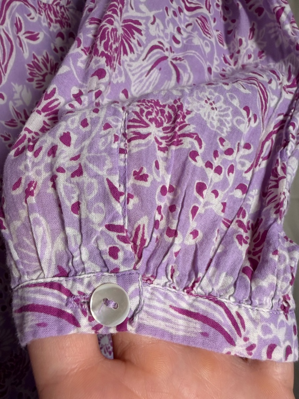 Olivia James Lydia Garden Floral Purple Drawstring Prairie Midi Dress Small - Picture 7 of 8